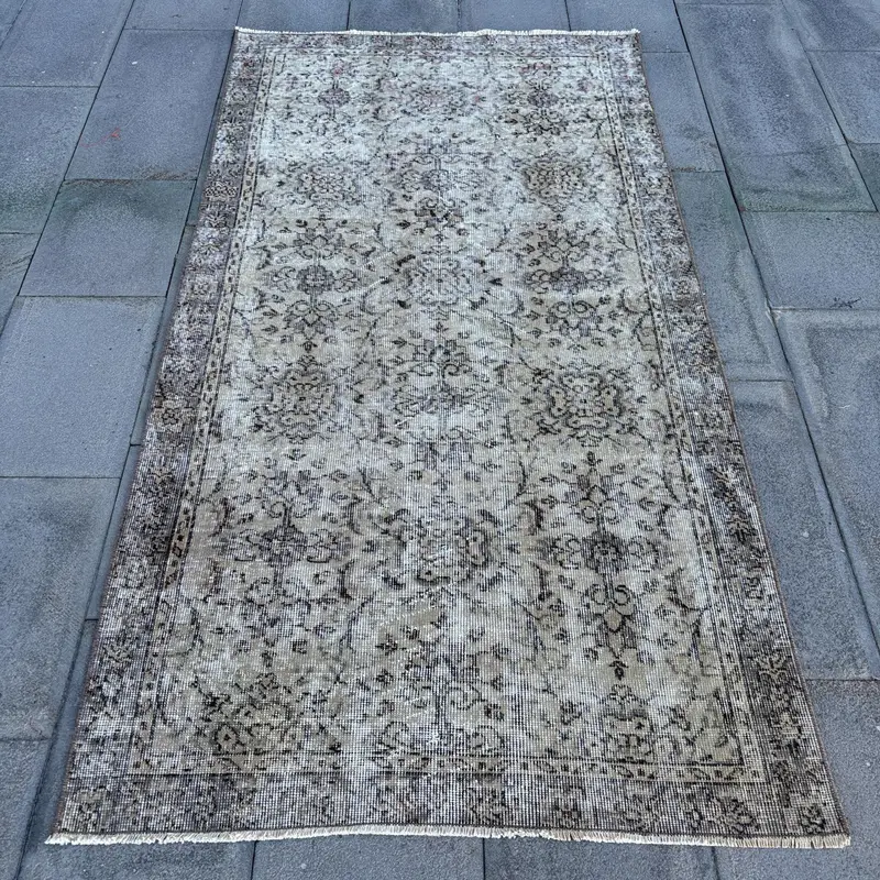Alfombra Elegante 1,1x1,8m, Floral Beige y Paisley Marrón