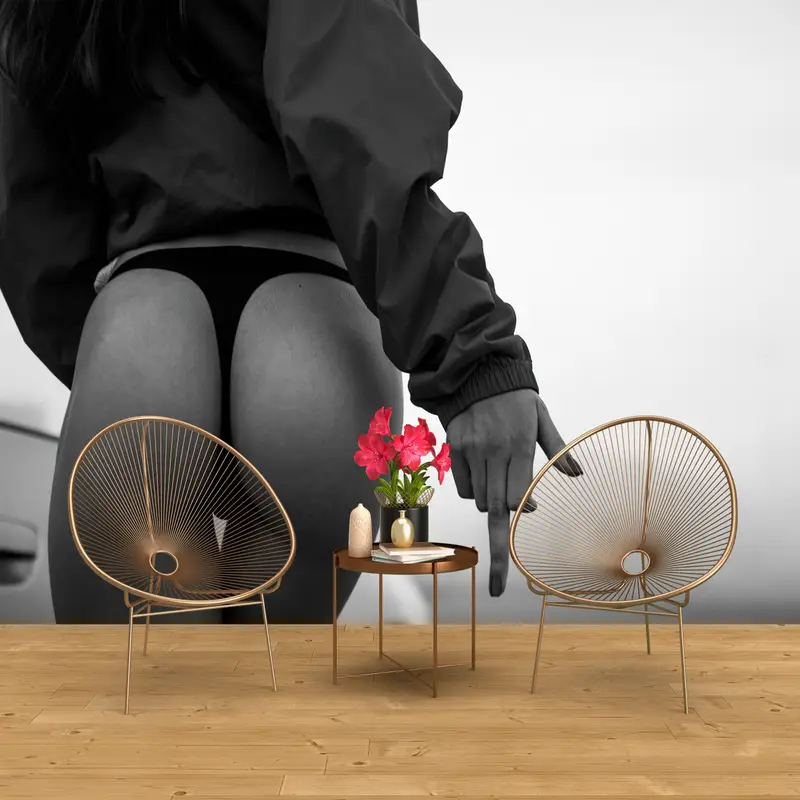 Girl In The Black Thong, 3d Wall Paper, Modern Wall Paper, Custom Wall Paper, Middle Finger Wall Paper, Fuck You Wallpaper, Mature Wall Art - 6