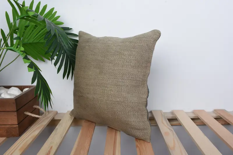 Handmade Kilim Cushion, 14x14 Brown Cushion Case, Pastel Cushion, Customized Pillow, Pillow Cover, Pillow for Couch, Pillow for Sofa - 5