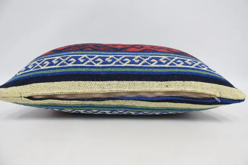 Turkish Kilim Pillow, Decorative Throw Pillow Case, Vintage Kilim Pillow, 16x24 Red Pillow Cover, Cushion Case, Boho Pillow Sham Cover - 6