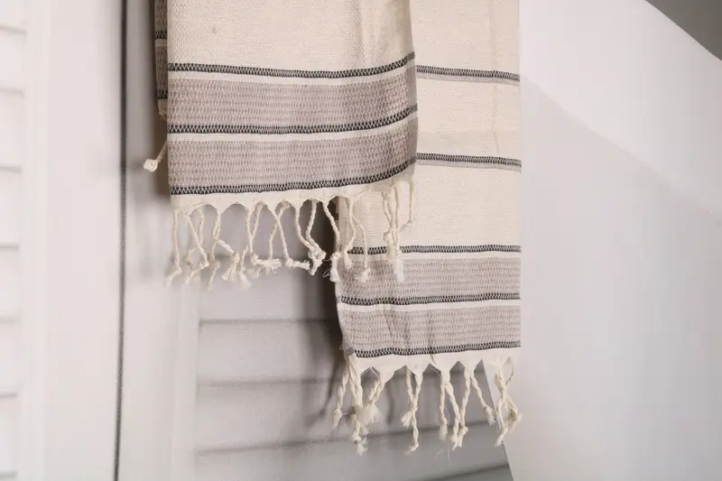 Custom Name Towel, Monogram Kitchen Towel, Small Bath Towels, Bridesmaid Gift, Customized Towels, 40x20 Linen Striped Towel, Personalized Gifts - 8