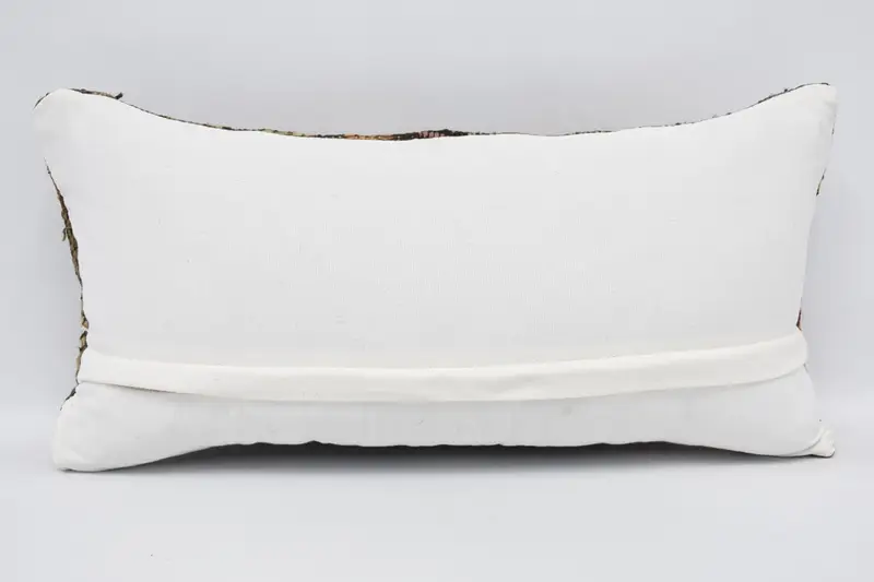 Boho Pillow Sham Cover, Throw Kilim Pillow, Turkish Bench Pillow Case, 12x24 Brown Pillow Case, Vintage Pillow, Pillow Case - 6