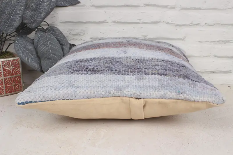 Pillow Cover, Vintage Kilim Throw Pillow, Authentic Cushion Cover, Gift Pillow, 16x16 Gray Pillow Case, Ethnical Kilim Rug Pillow - 5