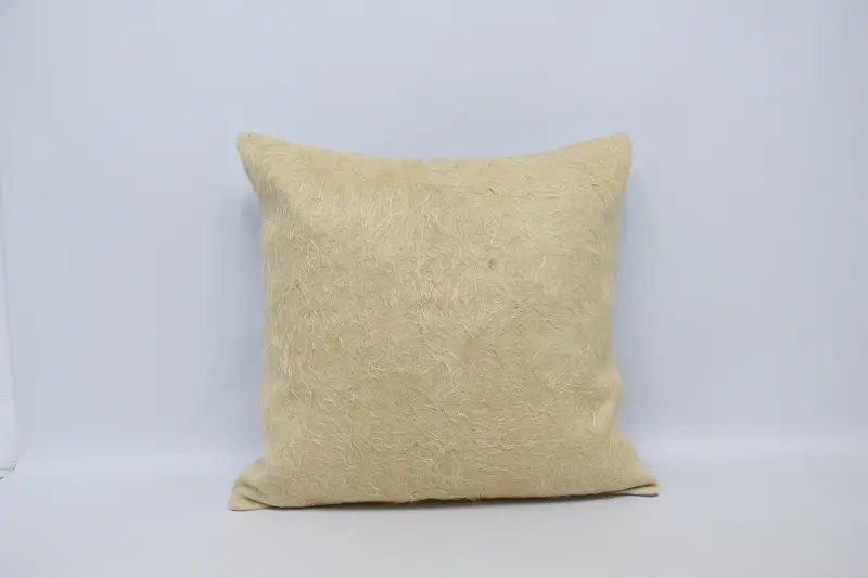 Turkish Plaid Pillow Cover, 28x28 inch Beige Antique Large Square Cushion Cover - 1