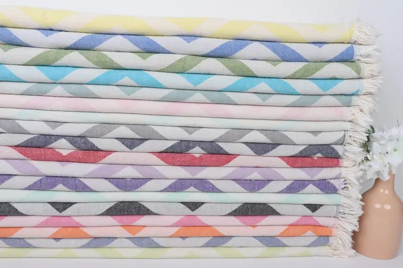 70x40 Cotton Zigzag Design Towel, Beach Towel Bulk, Valentines Day Gift For Her, Spa Towel, Custom Gift, Custom Towel Beach, Beach towel, Peshtemal - 2