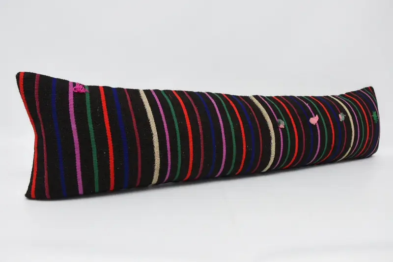 Authentic Pillow, 12x48 Pink Pillow Case, Antique Pillows, Meditation Cushion Case, Pillow Cover, Ethnical Kilim Rug Pillow, Turkish Pillow - 3