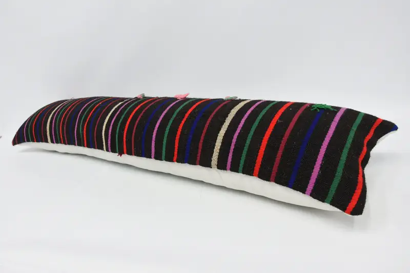 Authentic Pillow, 12x48 Pink Pillow Case, Antique Pillows, Meditation Cushion Case, Pillow Cover, Ethnical Kilim Rug Pillow, Turkish Pillow - 5