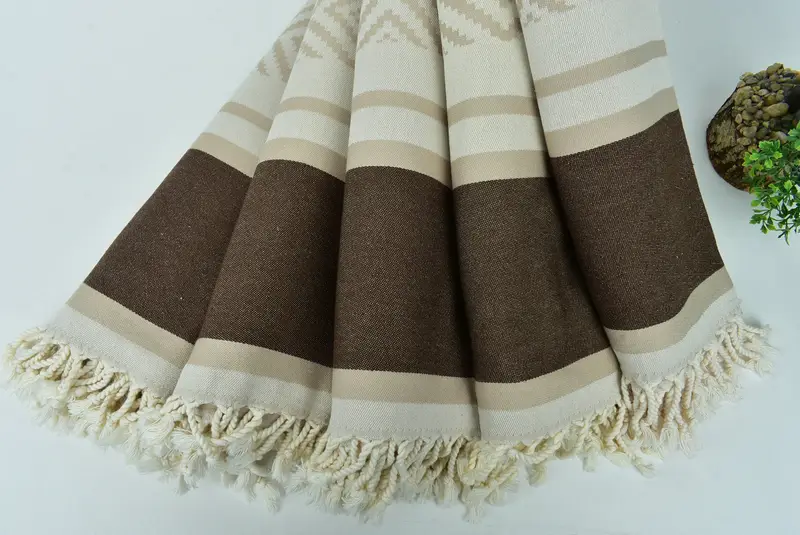 Summer Gift, Sand-free towel, Fouta towel, Organic Towel, 70x36 Cotton Sun Design Towel, Wedding Hand Made Gift, Bachelorette Party Favors Beach - 5