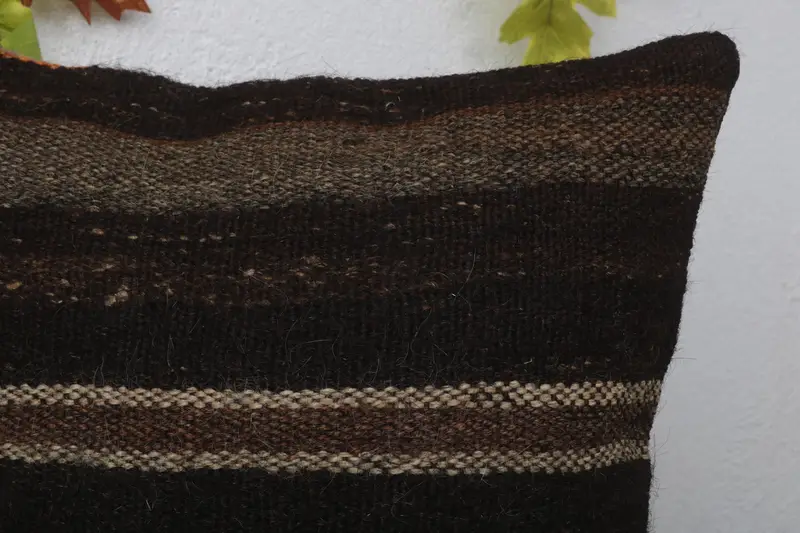 16x16 Brown Pillow Sham, Antique Pillows, Ethnical Kilim Rug Pillow, Square Throw Cushion, Nautical Throw Cushion Cover, Cushion, Pillow for Couch - 5