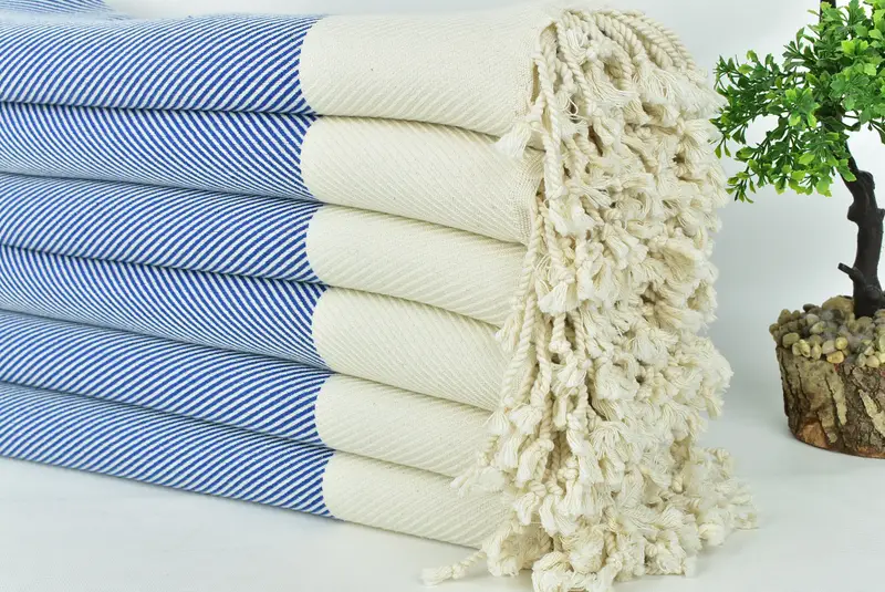 Fouta havlu, hoşgeldin düğün hediyesi, bridemaids plaj havlu, yoga havlu, monogramlı plaj havlusu, hızlı kuru plaj havlusu, 70x40 pamuklu çizgili havlu - 3