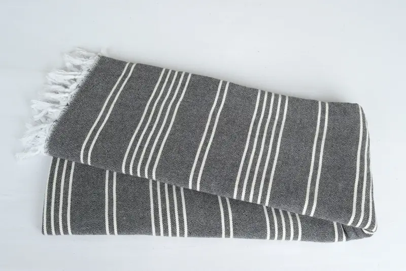 Monogram Blanket, Bridesmaid Gifts, Housewarming Gift, Turkish Cotton Blanket, Custom Gift, 96x70 Cotton Striped Towel, Halloween Blanket - 6