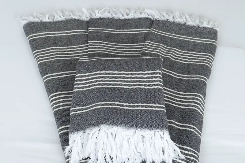 Monogram Blanket, Bridesmaid Gifts, Housewarming Gift, Turkish Cotton Blanket, Custom Gift, 96x70 Cotton Striped Towel, Halloween Blanket - 5