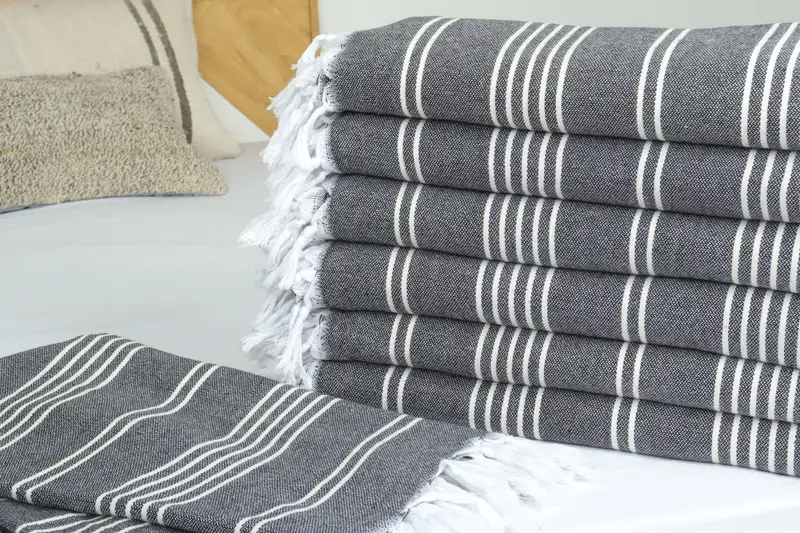 Monogram Blanket, Bridesmaid Gifts, Housewarming Gift, Turkish Cotton Blanket, Custom Gift, 96x70 Cotton Striped Towel, Halloween Blanket - 3