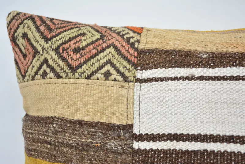 Antique Pillows, 16x24 White Cushion Case, Ethnic Throw Pillow Case, Sustainable Cushion Cover, Kilim Pillow, Turkish Pillow, Pillow Sham - 2