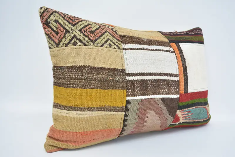 Antique Pillows, 16x24 White Cushion Case, Ethnic Throw Pillow Case, Sustainable Cushion Cover, Kilim Pillow, Turkish Pillow, Pillow Sham - 3