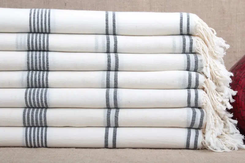 オーガニックコットンタオル パーソナライズされたダイヤモンドペシュテマル、ブラック、36x79インチ