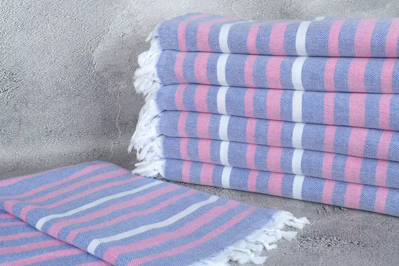 Embroidered Towel, Personalized Wedding Gift For Couple, 70x40 Cotton Striped Towel, Miami Bachelorette Party Favors, Thin towel, Wedding Favors - 2