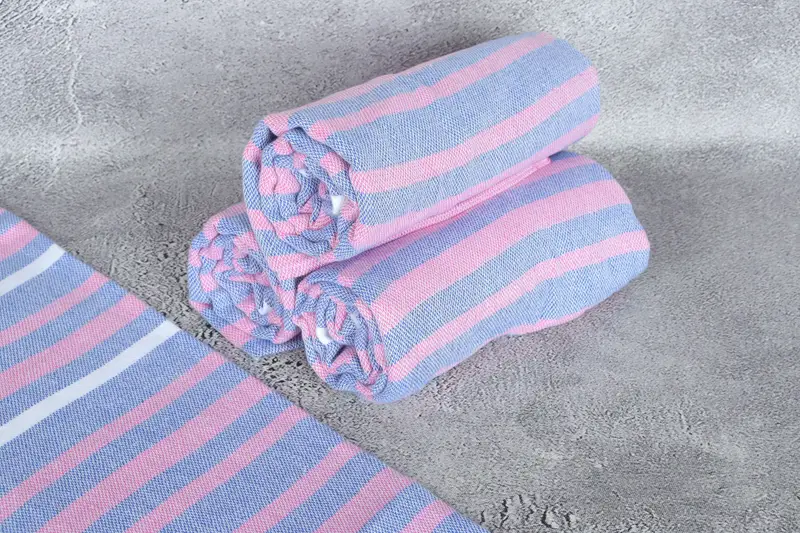 Embroidered Towel, Personalized Wedding Gift For Couple, 70x40 Cotton Striped Towel, Miami Bachelorette Party Favors, Thin towel, Wedding Favors - 8