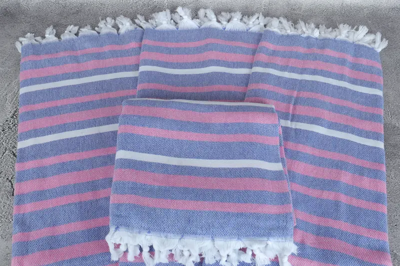 Embroidered Towel, Personalized Wedding Gift For Couple, 70x40 Cotton Striped Towel, Miami Bachelorette Party Favors, Thin towel, Wedding Favors - 4
