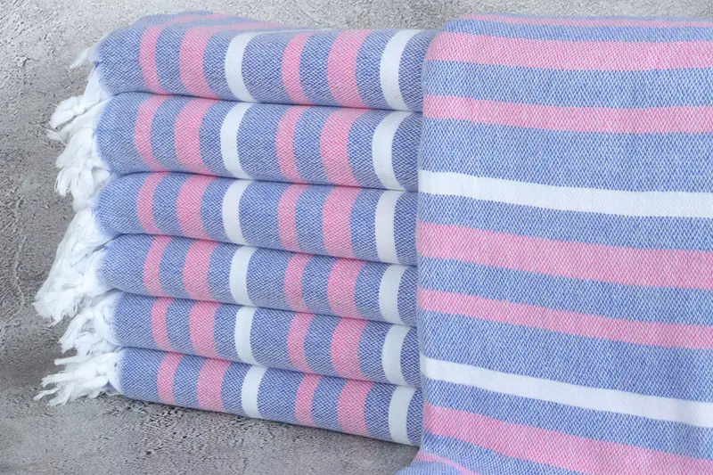Embroidered Towel, Personalized Wedding Gift For Couple, 70x40 Cotton Striped Towel, Miami Bachelorette Party Favors, Thin towel, Wedding Favors - 1