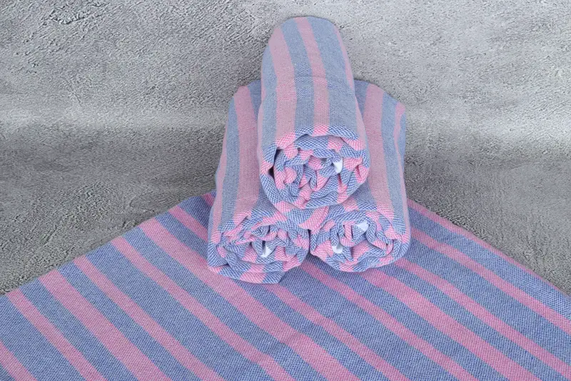 Embroidered Towel, Personalized Wedding Gift For Couple, 70x40 Cotton Striped Towel, Miami Bachelorette Party Favors, Thin towel, Wedding Favors - 7