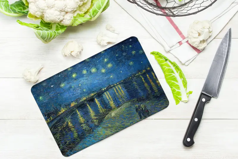 星月夜ガラスまな板、ゴッホにインスパイアされたデザイン