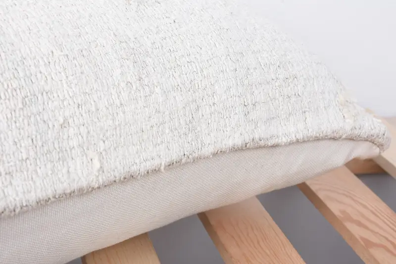 Handmade Pillow Cover, Vintage Pillow, Throw Kilim Pillow, Boho Pillow, Bolster Throw Cushion, 12x24 White Cushion, Cushion Cover - 7