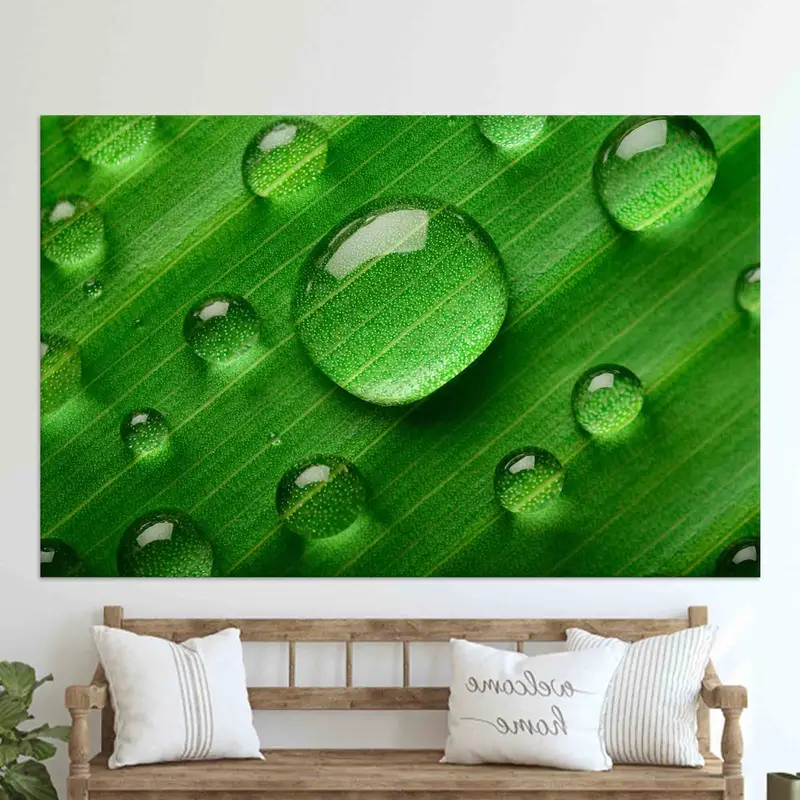Eleganter Wassertropfen-Leinwanddruck für die Bauernküche