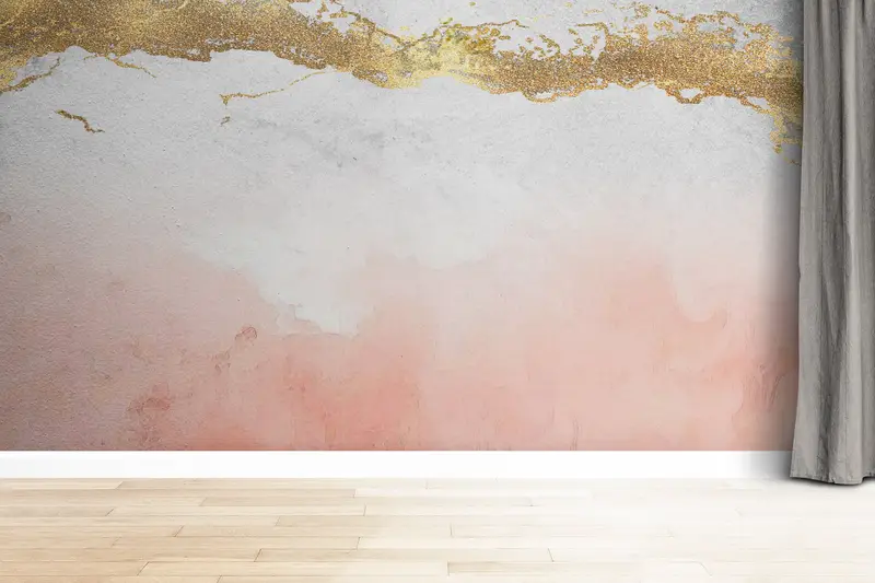 Zarif Baskılı Pembe Mermer Duvar Kağıdı: Lüks Ev Dekorasyonu