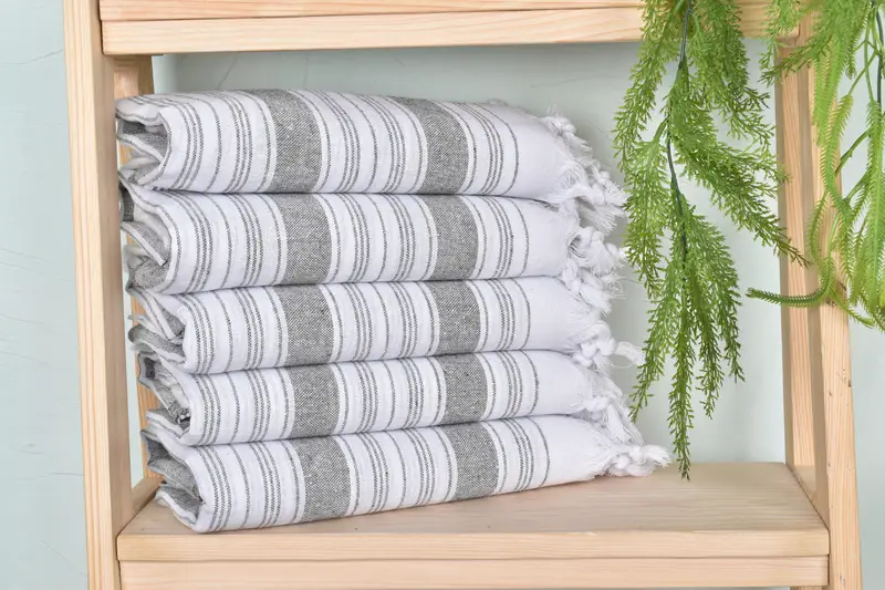 68x32 Cotton Striped Towel, Wedding Gifts Towel, Fringed Turkish towel for poolside, Embroidery Towels, Gifts For Him, Sand-resistant towel - 1