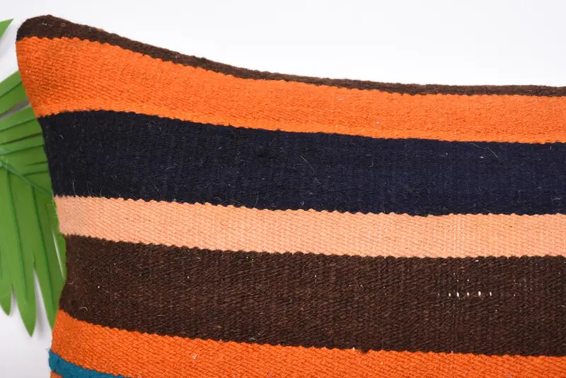 Antique Pillows, 12x24 Orange Cushion, Vintage Kilim Throw Pillow, Cushion Case, Pet Pillow Cover, Vintage Pillow, Handwoven Pillow - 2
