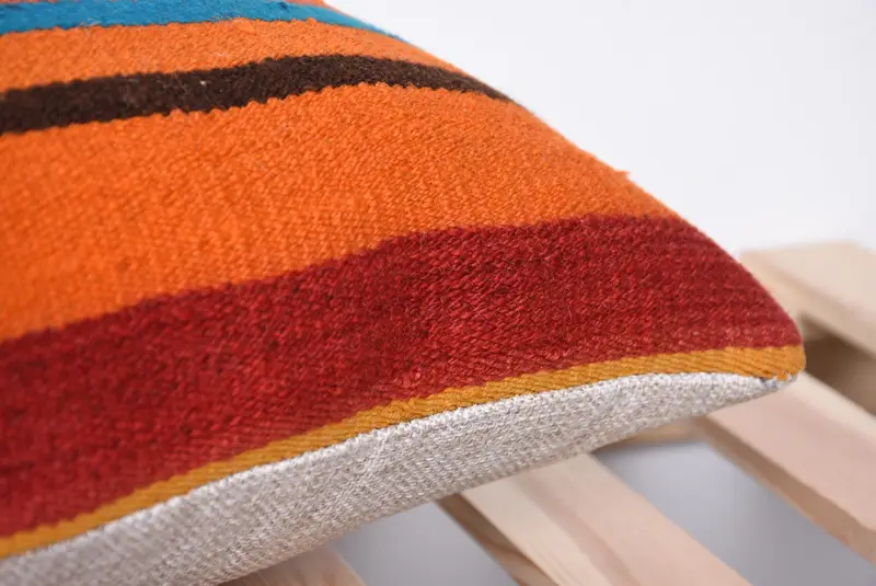 Antique Pillows, 12x24 Orange Cushion, Vintage Kilim Throw Pillow, Cushion Case, Pet Pillow Cover, Vintage Pillow, Handwoven Pillow - 7
