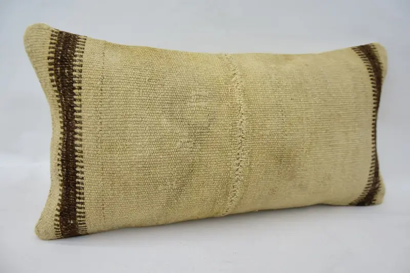 12x24 Beige Cushion, Vintage Kilim Throw Pillow, Kilim Pillow Cover, Chair Cushion Cover, Kilim Cushion Sham, Cushion Cover - 2