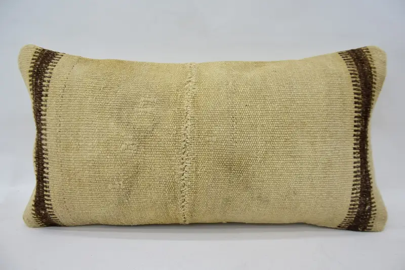 12x24 Beige Cushion, Vintage Kilim Throw Pillow, Kilim Pillow Cover, Chair Cushion Cover, Kilim Cushion Sham, Cushion Cover - 4