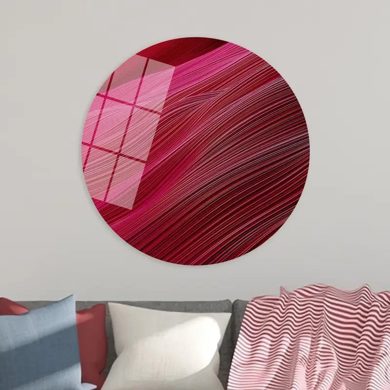 Contemporary Red & Pink Tones Printed Canvas Art