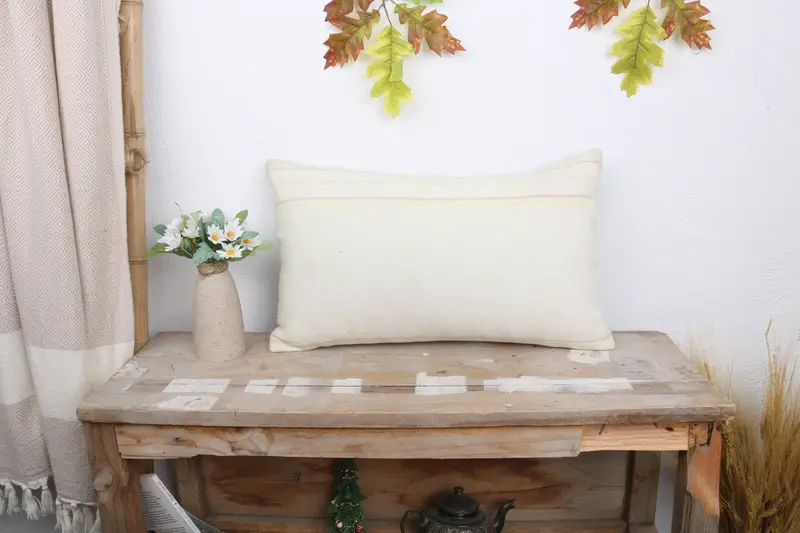 12x20 White Pillow Sham, Boho Pillow, Outdoor Patio Pillow Cover, Boho Throw Pillow Sham, Cushion Case, Pillow for Sofa, Antique Pillows - 1