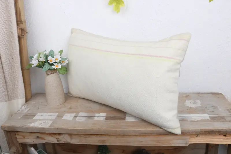 12x20 White Pillow Sham, Boho Pillow, Outdoor Patio Pillow Cover, Boho Throw Pillow Sham, Cushion Case, Pillow for Sofa, Antique Pillows - 4