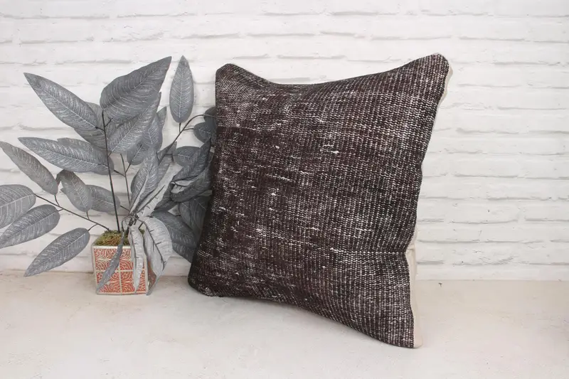 20x20 Brown Pillow Case, Sofa Bolster Pillow, Meditation Cushion Case, Pillow for Sofa, Home Decor Pillow, Pillow for Couch, Cushion - 4