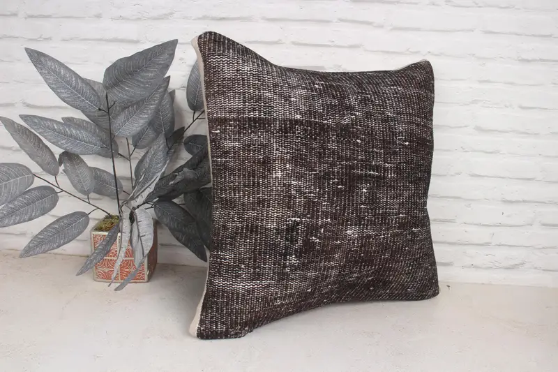 20x20 Brown Pillow Case, Sofa Bolster Pillow, Meditation Cushion Case, Pillow for Sofa, Home Decor Pillow, Pillow for Couch, Cushion - 3