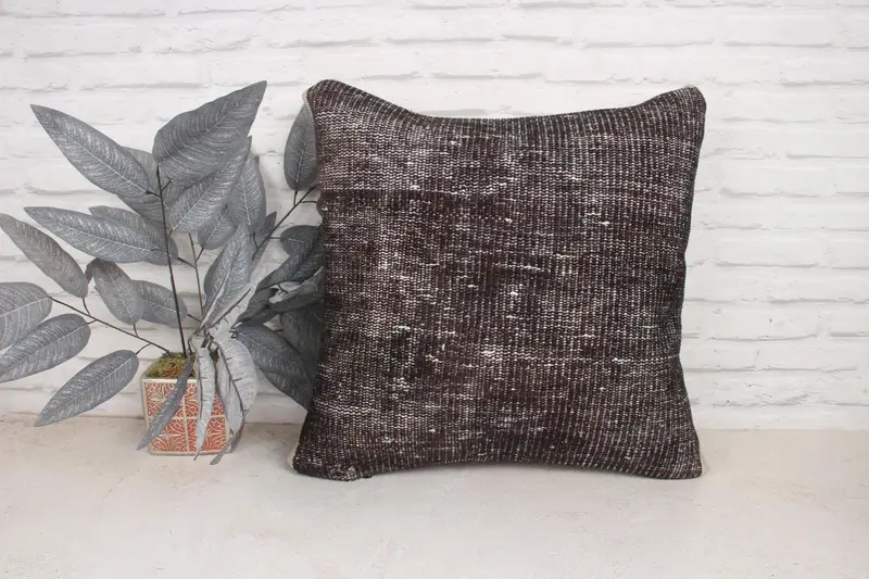 20x20 Brown Pillow Case, Sofa Bolster Pillow, Meditation Cushion Case, Pillow for Sofa, Home Decor Pillow, Pillow for Couch, Cushion - 1