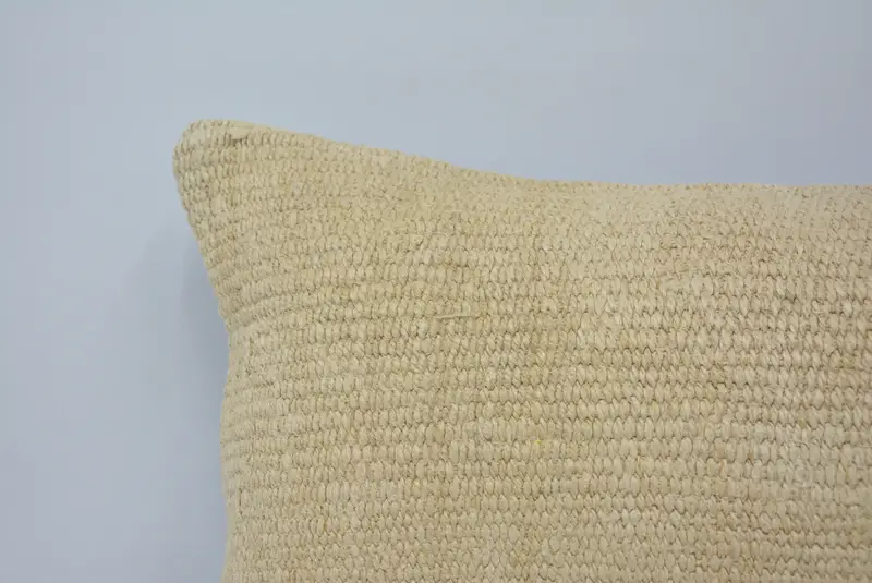 Designer Throw Pillow Sham, Handmade Rug Seat Cushion, Throw Kilim Pillow, Cushion Cover, 16x24 Beige Pillow Case, Home Decor Pillow, Boho Pillow - 2