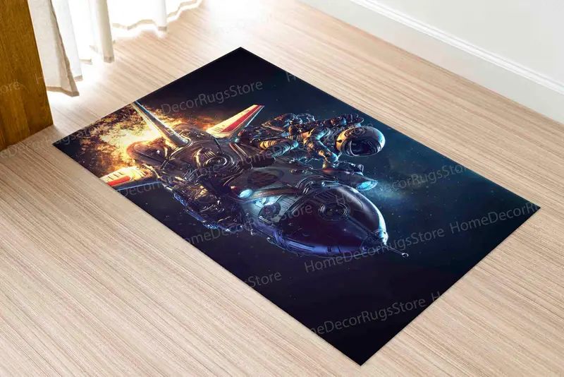 抽象宇宙飛行士プリントラグ：トレンディな宇宙をテーマにした装飾