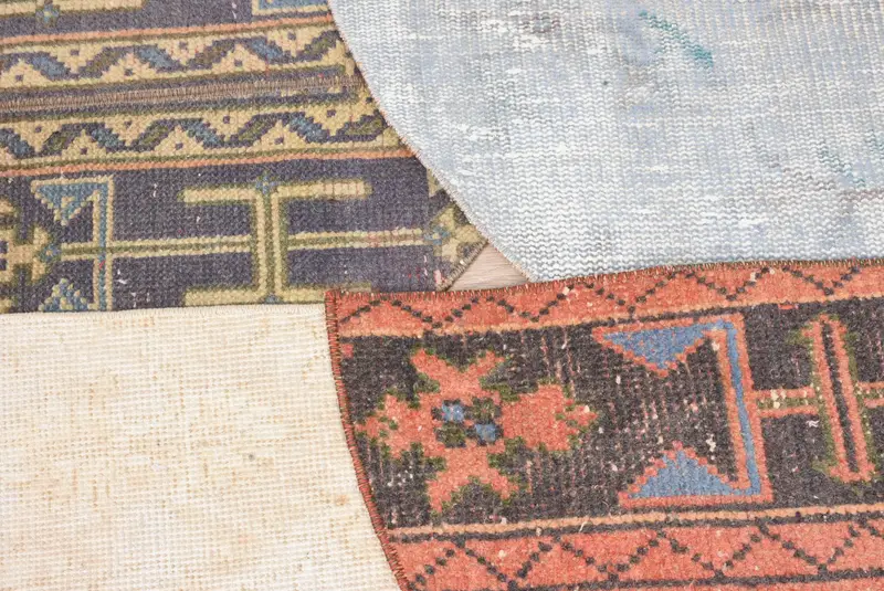 Yarım dairesel el yapımı Kilim paspas, vintage yarım yuvarlak halı, çevre dostu Türk giriş yolu, boho banyo halı, küçük uzay dekor aksanı - 3