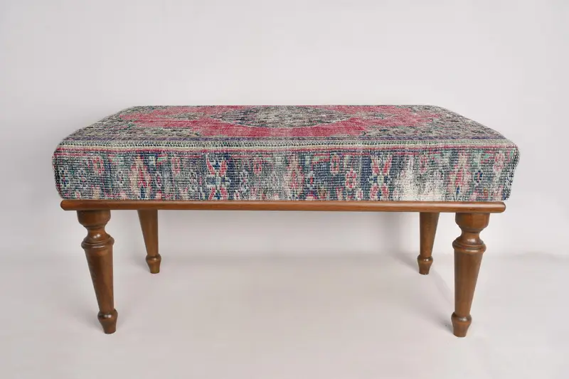 Osmanlı tezgah, döşemeli tezgah oturma tezgahı, yatak odası tezgahı, Türk halı tezgahı, Kilim tezgahı, ev dekor tezgahı, el yapımı tezgah - 4