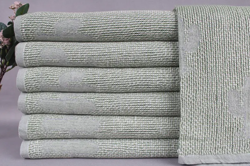 Home Decor Blanket, Turkish Bedspread, Khaki Green Blanket, Baby Blanket, Cactus Throw, 48x50 Inches Cotton Bed Cover, Camping Throw, - 2