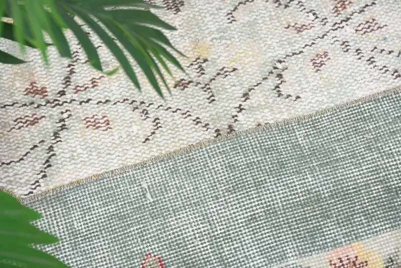 Vintage el yapımı Kilim paspas, yarım daire biçimli yarım yuvarlak halı, çevre dostu giriş yolu, boho banyo halı, Türk küçük uzay zemin aksanı - 4