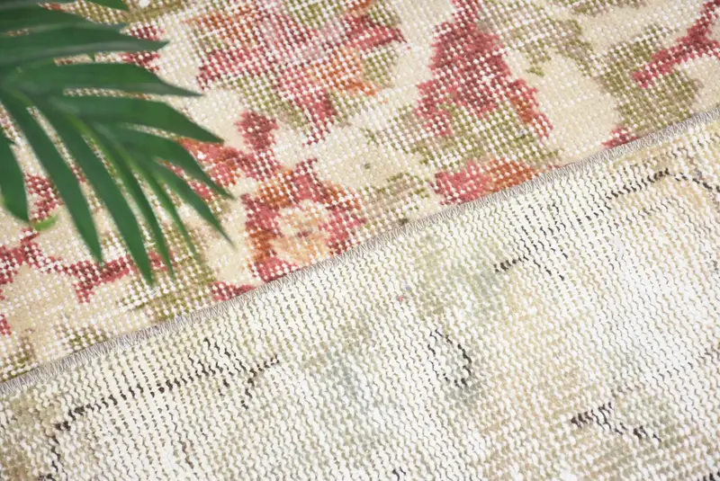 Vintage el yapımı Kilim paspas, yarım daire biçimli yarım yuvarlak halı, çevre dostu giriş yolu, boho banyo halı, Türk küçük uzay zemin aksanı - 5