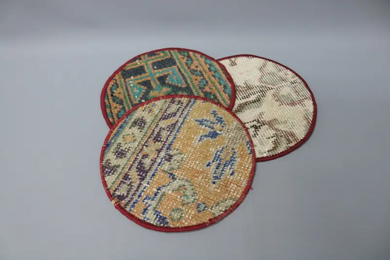 Masa, mutfak dekoru, yemek aksesuarı, mavi placemat, halı coaster, el yapımı coaster, hediye alt plakası, fare alt plakası, en iyi ped, - 2