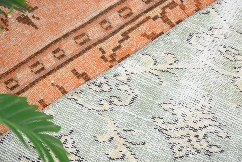 El yapımı yarı dairesel Kilim paspas, vintage yarım yuvarlak halı, çevre dostu giriş yolu, Türk boho banyo dekoru, küçük alan aksanlı halı - 4