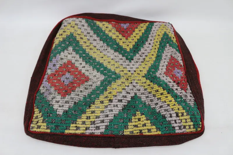 Kilim Pouf, zemin pufu, 24x24x6, zemin yastık örtüsü, yeşil işlemeli Kilim Pouf, bahçe pouf yastık kapağı, ev dekor pufları sp606015 111 - 6